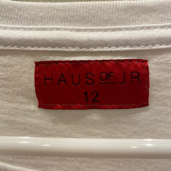 Haus of Jr WHITE Gerrell Tee Sz 12 NWOT - Picture 6 of 10